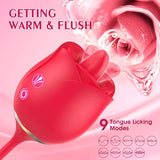 SHD S54 Tongue Licking and Thrusting G-Spot Massager Rose Vibrator