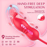 SHD S54 Tongue Licking and Thrusting G-Spot Massager Rose Vibrator