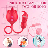 SHD S54 Tongue Licking and Thrusting G-Spot Massager Rose Vibrator