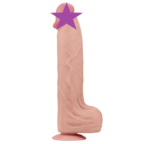 14" Realistic Dual-layer Sliding-skin Dildo