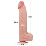 14" Realistic Dual-layer Sliding-skin Dildo