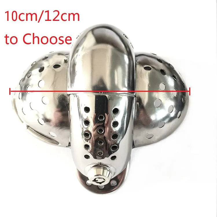 Black Emperor Stainless Steel Male Chastity Belt with Ball Stretcher