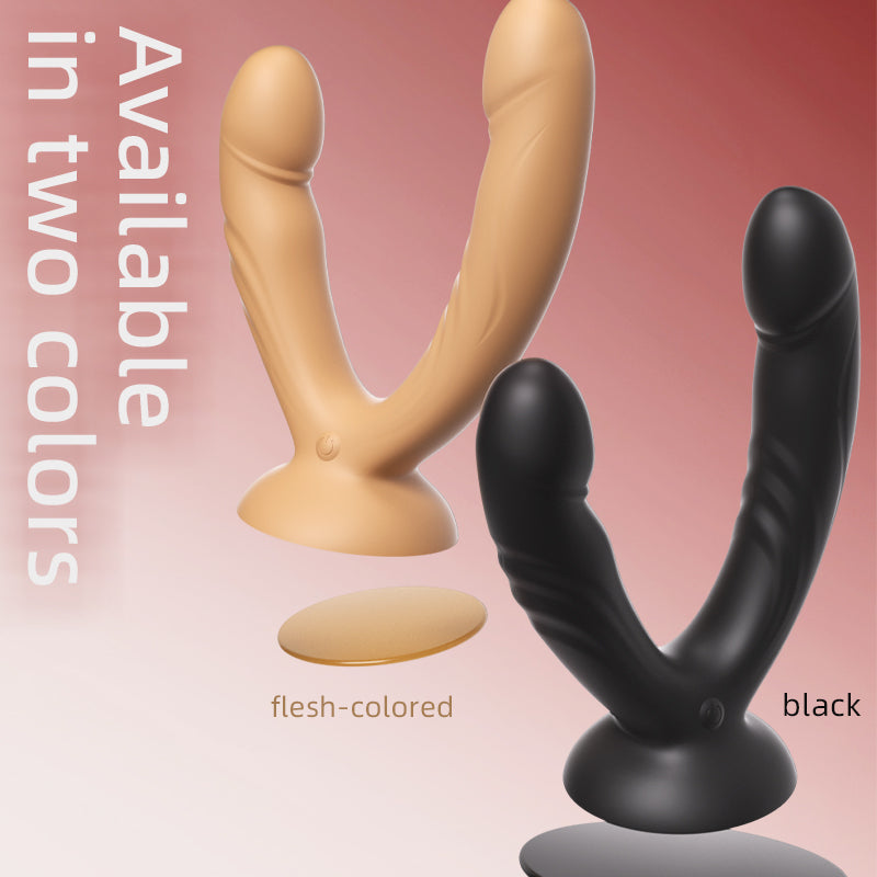 Suction cup double vibration penis dildo with Remote control