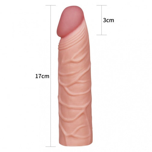 6.8" Super-realistic penis extension sleeve - Flesh