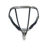 Black Emperor T4 Double Chain Chastity Belt with Cock Cage