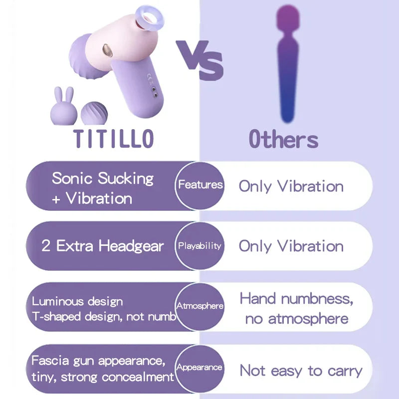 TITILLO 2 in 1 Sucking Av Wand Vibrator