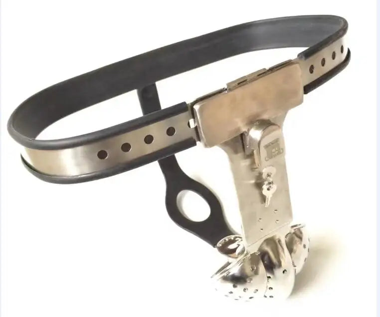 Black Emperor T5 Stainless Steel Chastity Belt With Ventilate Scrotum Groove