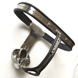 Black Emperor T5 Stainless Steel Chastity Belt With Ventilate Scrotum Groove