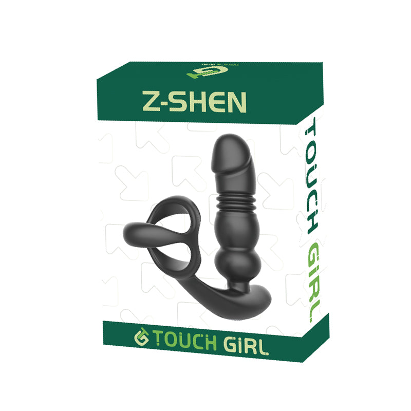 Touch Girl Z-SHEN Retractable remote Prostate massager With Cock Rings