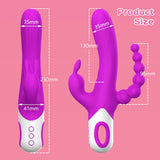 Violet Triple Rabbit Vibrator with Anal Beads