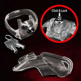 HT V5 Resin Male Chastity Device Cobra Cock Cage - clear