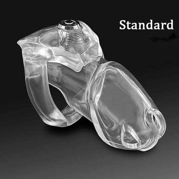 HT V5 Resin Male Chastity Device Cobra Cock Cage - clear