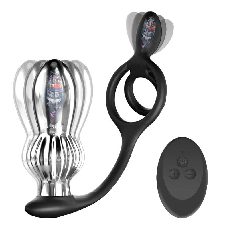 Vibrating Prostate Massager with Cock Ring with Remote