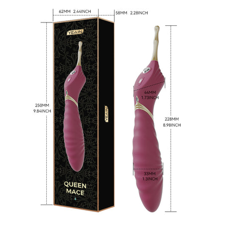 YEAIN®Queen mace G-spot Vibrator Soft Silicone Clitoral Stimulation Double Motor Massager Adult Sex Toys for Women