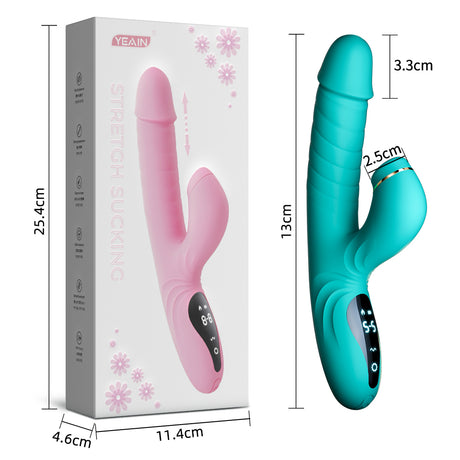 YEAIN®Stretch sucking Vibrating G spot AV Stick Penis Female Sex Masturbation Toy