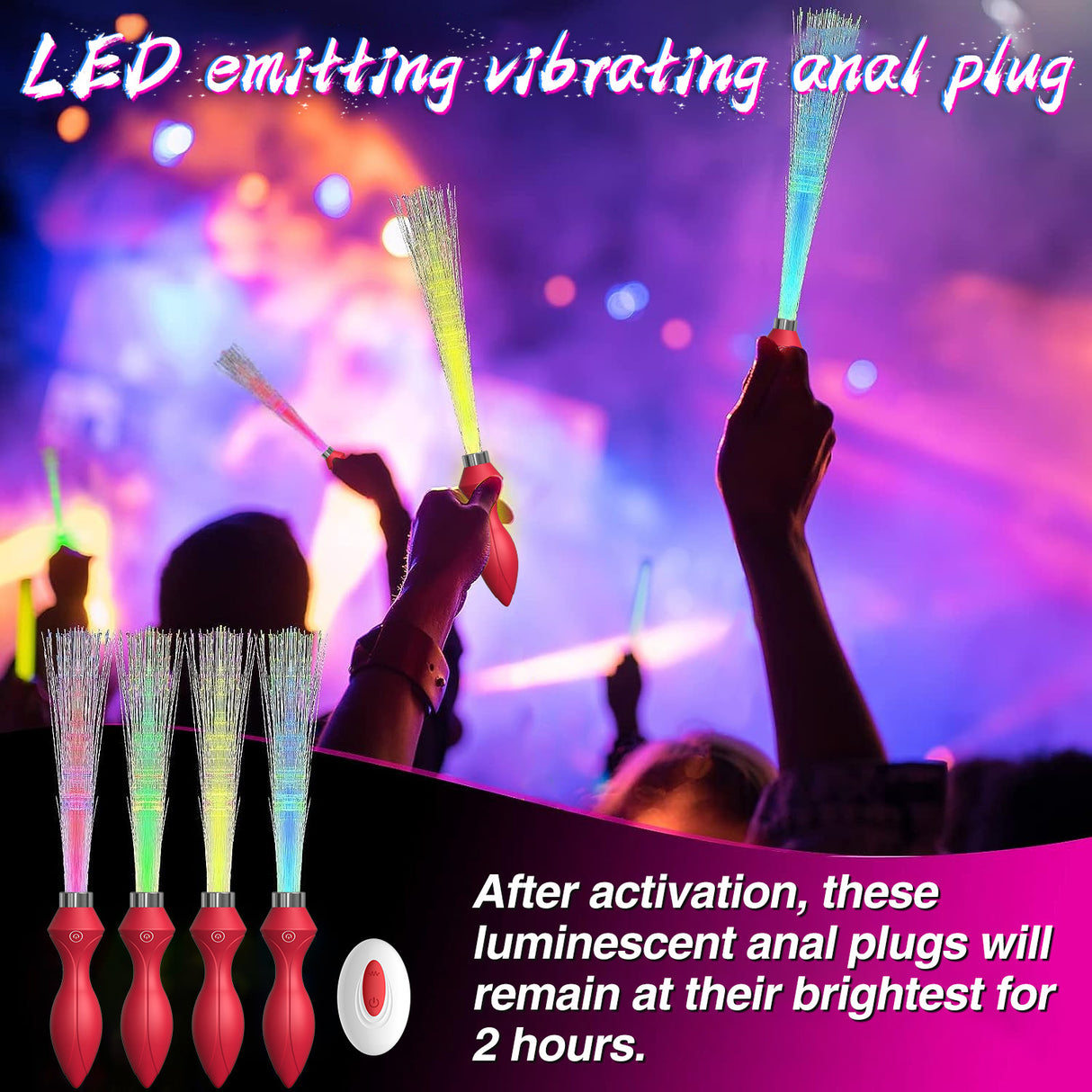 YcsLust 7 LED Luminous Plug Vibrator with 10 Vibration