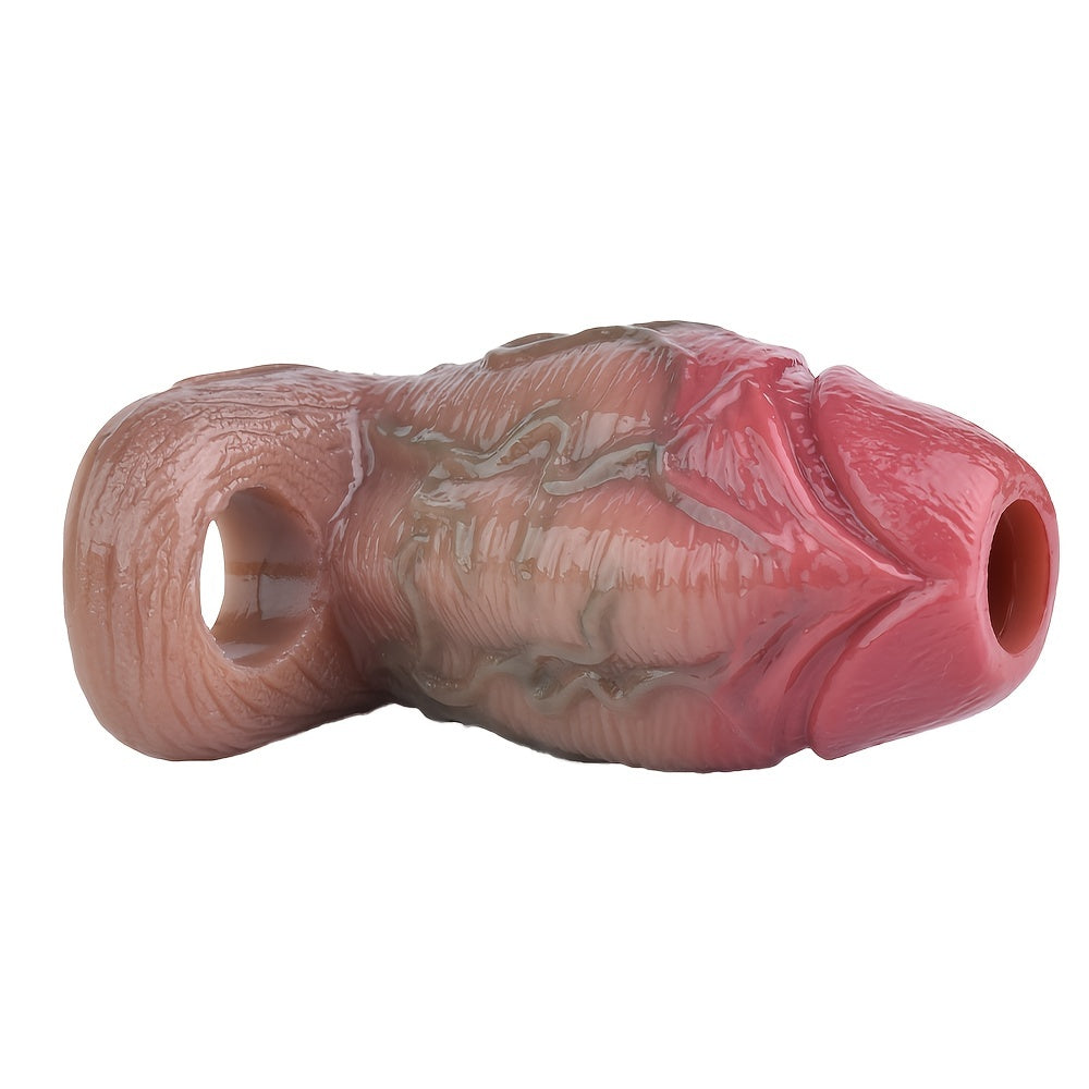 Open Head Sheath With Ring Cock Silicon Penis Sleeve Realistic Hollow Dildo  – honeysx