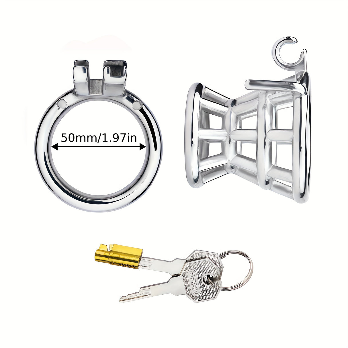 FRRK-200 Flared Shape Male Chastity Device Penis Cage Stainless Metal Cock Ring