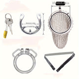 FRRK-196 Mesh Stainless Steel Male Chastity Cage Penis Cage Device