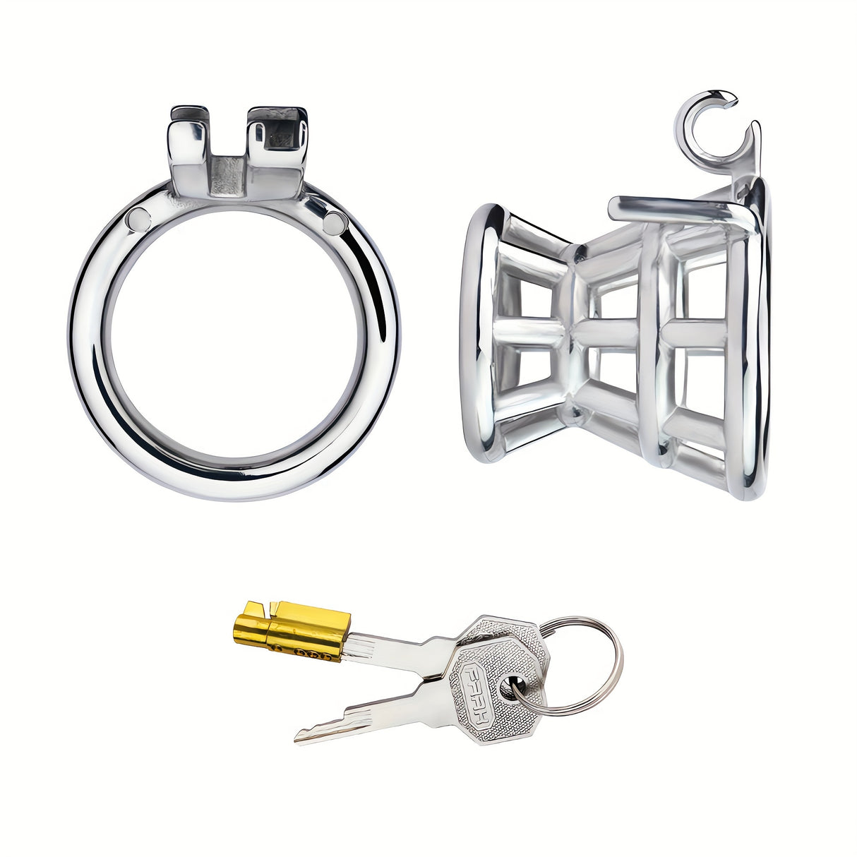 FRRK-200 Flared Shape Male Chastity Device Penis Cage Stainless Metal Cock Ring