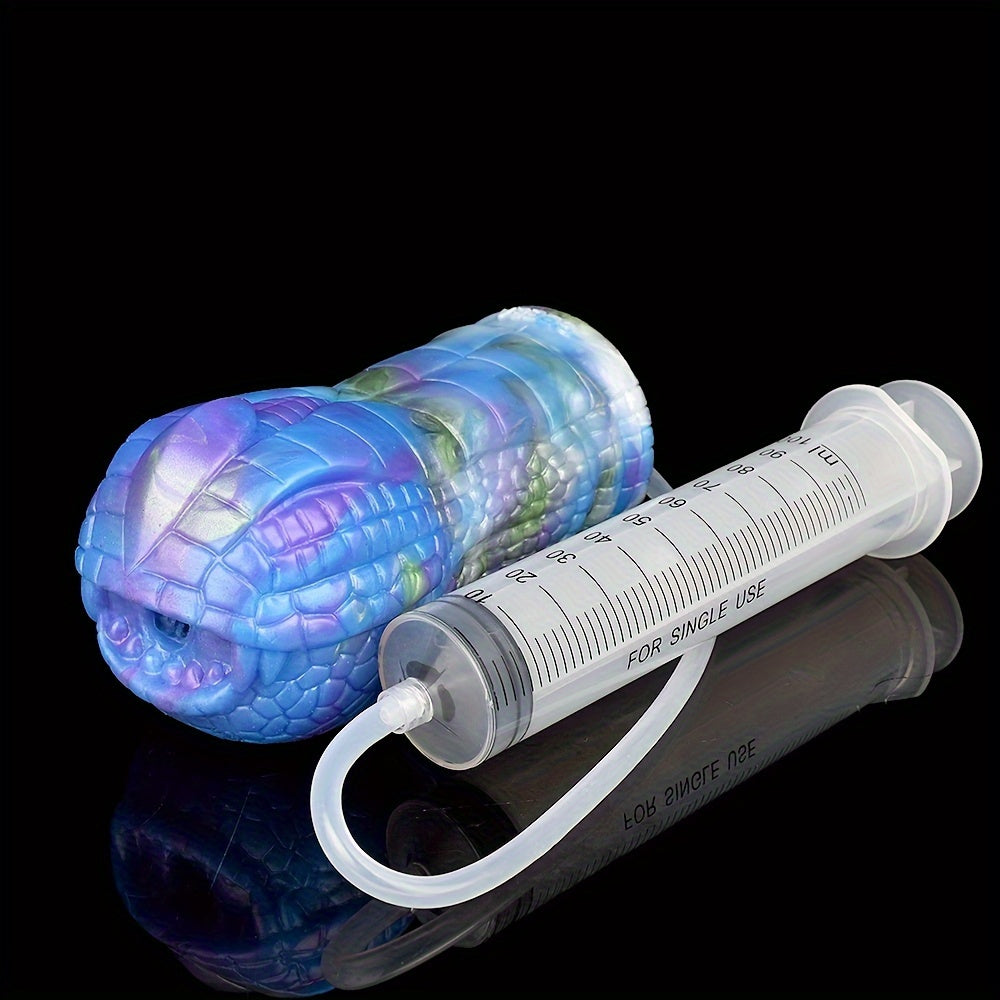 Imitation Sculptural Dragon Silicone Pocket Pussy Penis Training Water Spraying Masturbator