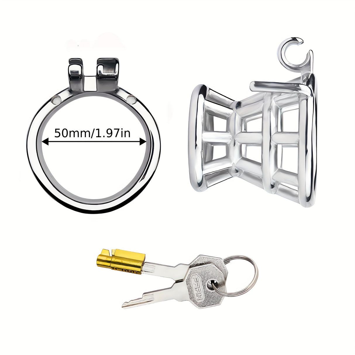 FRRK-200 Flared Shape Male Chastity Device Penis Cage Stainless Metal Cock Ring