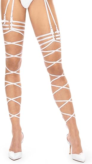 Women Sexy Lingerie Strappy Garter Straps Stockings DIY Crisscross Stockings for Clips