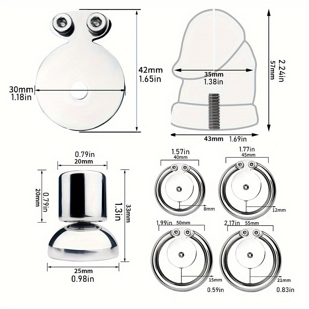 FRRK-405 Realistic Dildo Glans Chastity Cage Stainless Cock Lock