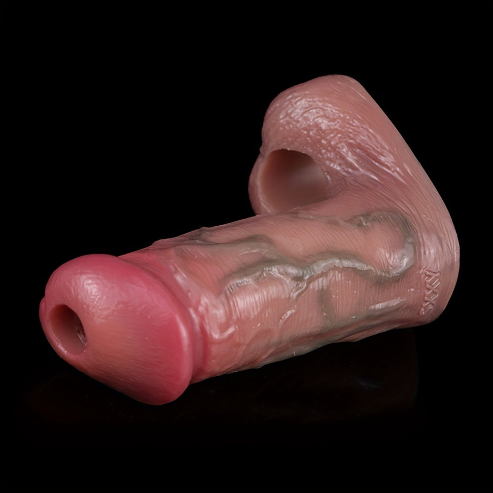 S8102 Silicone Simulation Hollow Penis Sleeve With Penis Ring