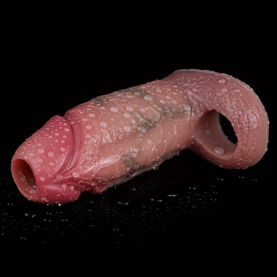 S8103 Silicone Simulation Hollow Penis Sleeve With Penis Ring