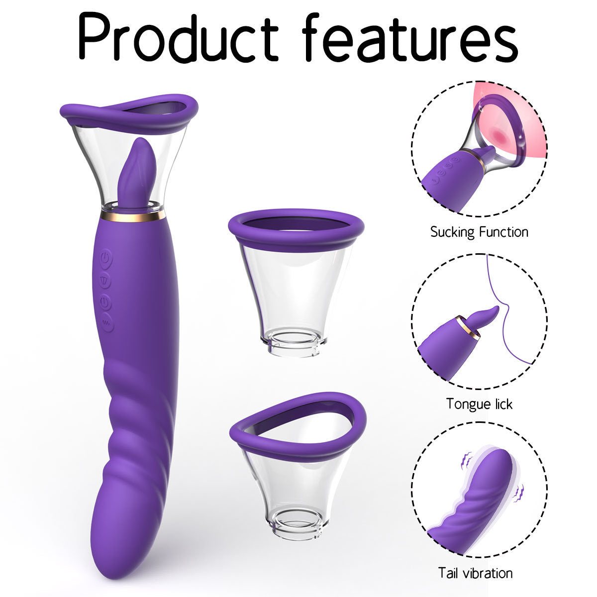 lady G-Spot vibrator suck function tongue lick tail vibration