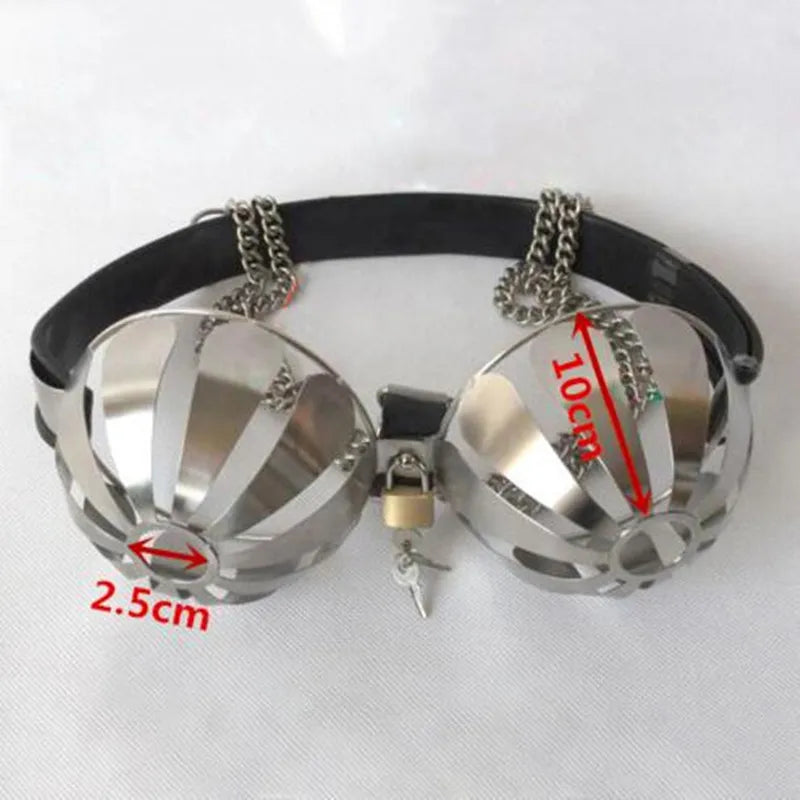 Black emperor new stainless steel Breathable sexy bra cup sex toys