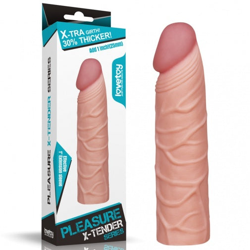 6.8" Super-realistic penis extension sleeve - Flesh