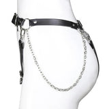 PU Leather Female Chastity Belt Bondage Chain Panties