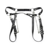 PU Leather Female Chastity Belt Bondage Chain Panties