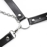 PU Leather Female Chastity Belt Bondage Chain Panties