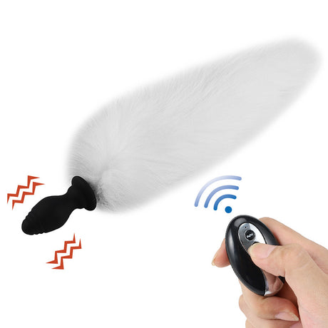 Runyu Silicone vibrating anal plug can replace fox tail hair