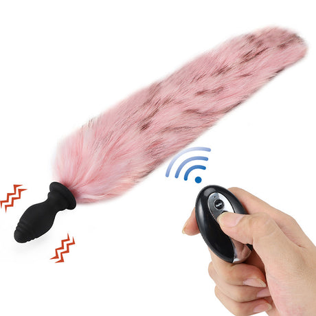 Runyu Silicone vibrating anal plug can replace fox tail hair