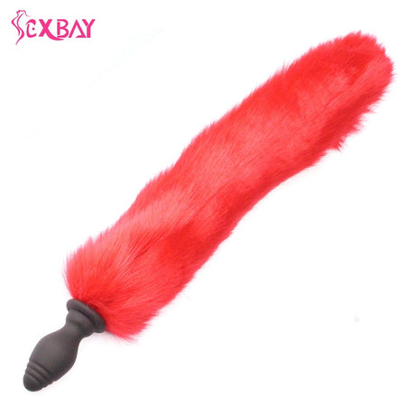 Sexbay remote control vibration detachable fox tail anal plug.