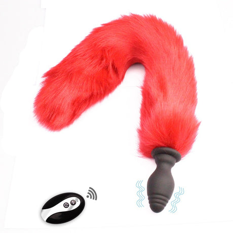 Sexbay remote control vibration detachable fox tail anal plug.