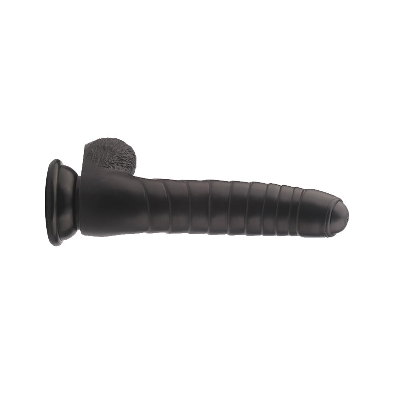 Yunman Pure Black Silicone Dragon Dildo With Suction Cup