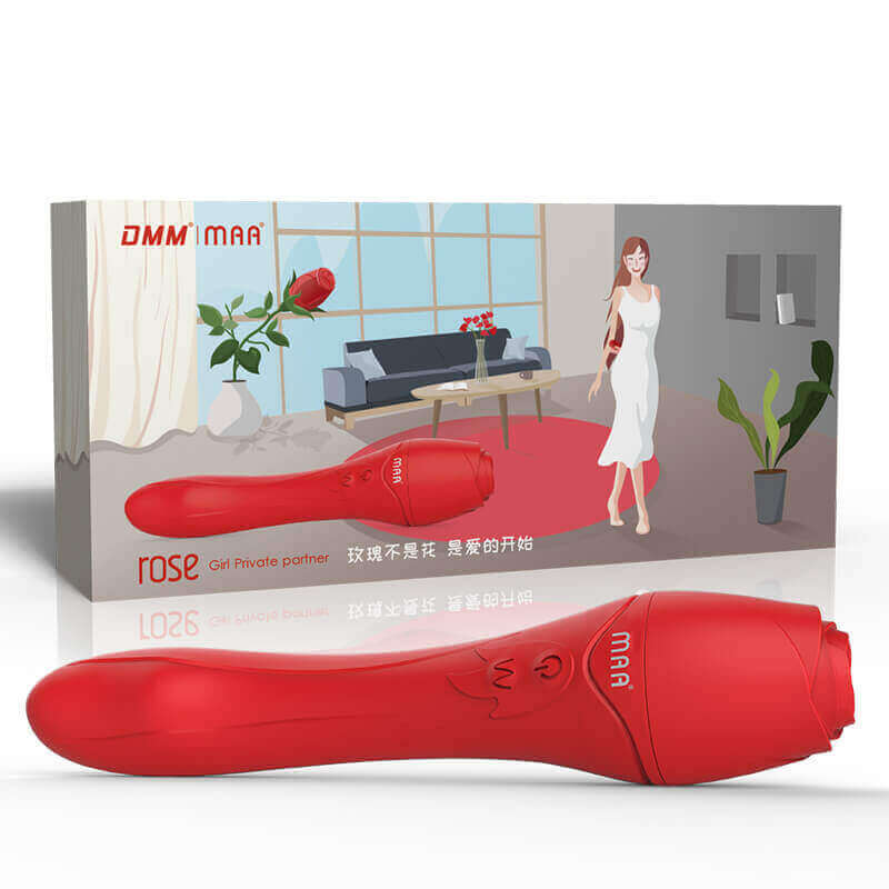 DMM Heating G Spot Rose Vibrator Dildo