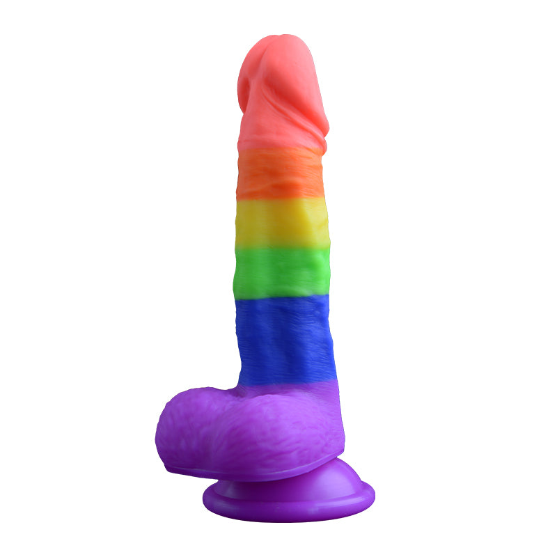 Yeain  Rainbow Color Silicone Realistic Big Dildo