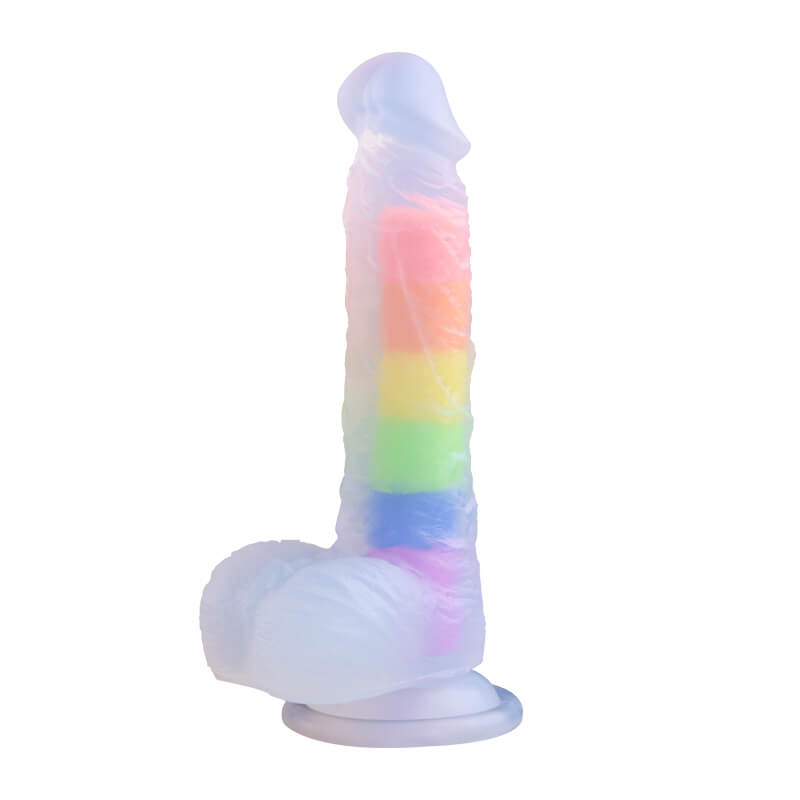 Yeain  Rainbow Color Silicone Realistic Big Dildo