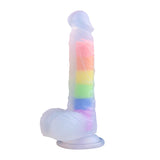 Yeain  Rainbow Color Silicone Realistic Big Dildo