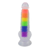 Honeysx J21 rainbow colored liquid silicone encapsulated dildo