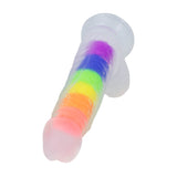 Honeysx J21 rainbow colored liquid silicone encapsulated dildo