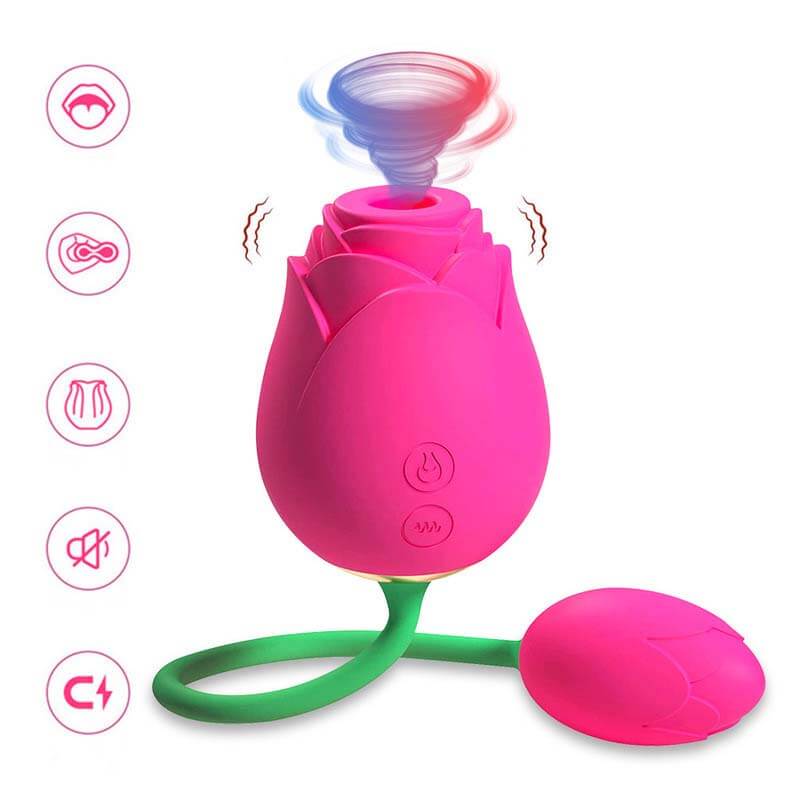 Honeysx Spring double-head sucking vibration rose vibrator