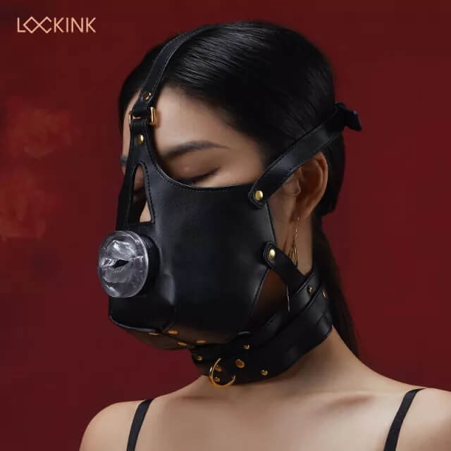 Lockink Blowjob Head Harness Muzzle for Puppy Play