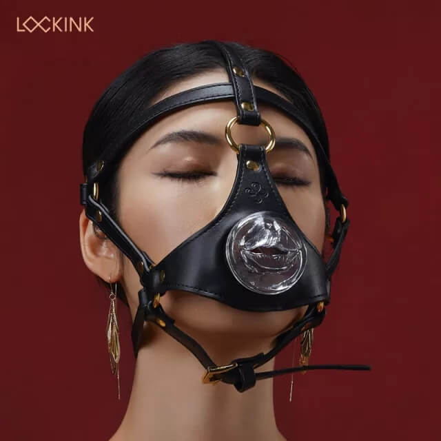 Lockink Blowjob Head Harness Muzzle for Puppy Play